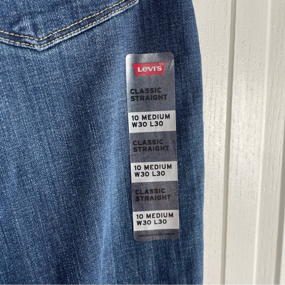 Levi's Classic Straight Jeans Women’s 10 Blue (W30 L30) Mid Rise Hypersoft Denim - Picture 8 of 14